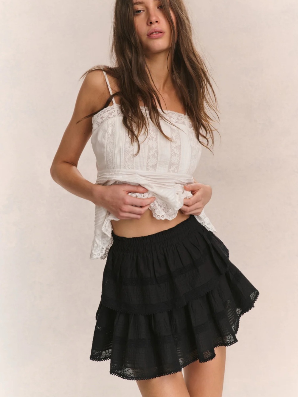 LoveShackFancy Ruffled Mini Heritage Skirt